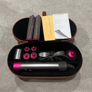 Dyson Airwrap Silver & Pink w/long curling barrels